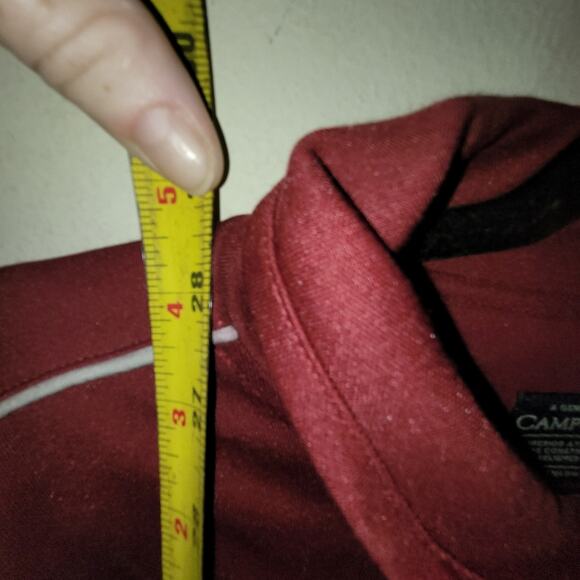 Vintage Mens Campus Crew Full Zip Red Sweatshirt Sweater Size XL - Picture 7 of 10